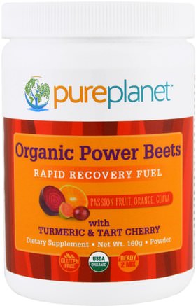 Organic Power Beets, Rapid Recovery Fuel, Passion Fruit, Orange, Guava, 160 g by Pure Planet-Kosttillskott, Antioxidanter