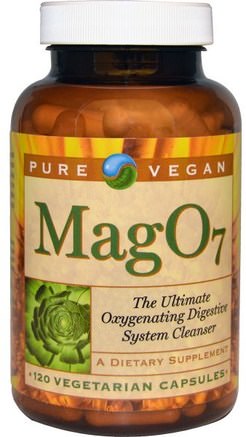 Mag 07, The Ultimate Oxygenating Digestive System Cleanser, 120 Veggie Caps by Pure Vegan-Hälsa, Detox, Kolon Rensa