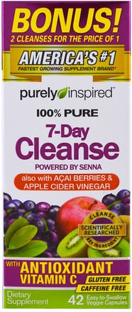 7-Day Cleanse, 42 Easy-to-Swallow Veggie Capsules by Purely Inspired-Hälsa, Detox