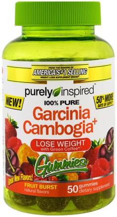 Garcinia Cambogia Gummies, Fruit Burst, 50 Gummies by Purely Inspired-Viktminskning, Kost, Garcinia Cambogia