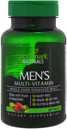 Mens Multi-Vitamin, 60 Tablets by PureMark Naturals-Vitaminer, Män Multivitaminer