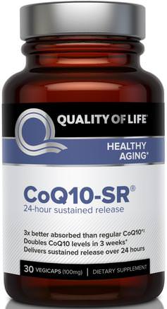 CoQ10-SR, 100mg, 30 Vegicaps by Quality of Life Labs-Kosttillskott, Koenzym Q10, Coq10