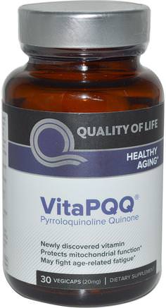 VitaPQQ, Healthy Aging, 30 Vegicaps by Quality of Life Labs-Hälsa, Uppmärksamhet Underskott Störning, Lägg Till, Adhd, Hjärna, Minne, Tillägg, Pqq (Biopqq)