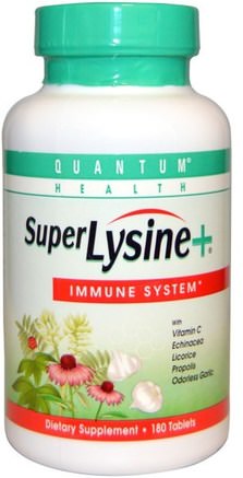 Super Lysine+, Immune System, 180 Tablets by Quantum Health-Hälsa, Kall Influensa Och Virus, Immunförsvar