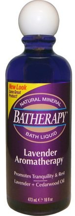 Batherapy Natural Mineral Bath Liquid, Lavender Aromatherapy, 16 fl oz (473 ml) by Queen Helene-Bad, Skönhet, Badsalter