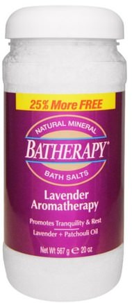 Batherapy, Natural Mineral Bath Salts, Lavender Aromatherapy, 20 oz (567 g) by Queen Helene-Bad, Skönhet, Badsalt, Aromaterapi Eteriska Oljor, Aromaterapi Bad