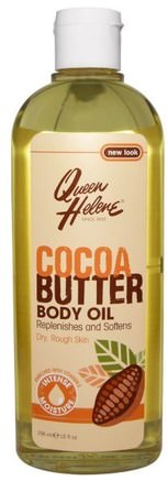 Cocoa Butter Body Oil, Enriched With Vitamin E, 10 fl oz (296 ml) by Queen Helene-Hälsa, Hud, Kakaosmör, Massageolja