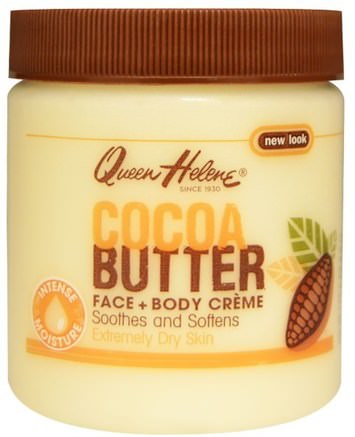 Cocoa Butter Face + Body Creme, 4.8 oz (136 g) by Queen Helene-Bad, Skönhet, Kroppslotion, Hud, Kakaosmör