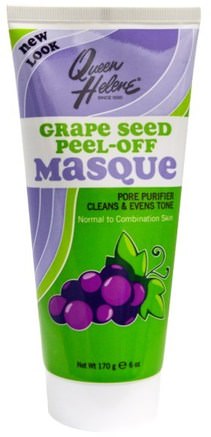 Grape Seed Peel-Off Masque, Nomal to Combination, 6 oz (170 g) by Queen Helene-Skönhet, Ansiktsmask, Avskalning Av Masker