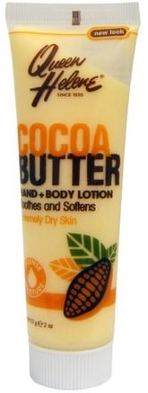 Hand + Body Lotion, Cocoa Butter, 2 oz (57 g) by Queen Helene-Bad, Skönhet, Kroppslotion, Hud, Kakaosmör