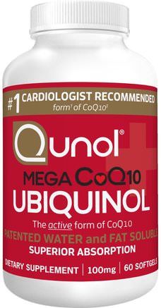 Mega CoQ10 Ubiquinol, 100 mg, 60 Softgels by Qunol-Kosttillskott, Antioxidanter, Ubiquinol Qh, Ubiquinol Coq10