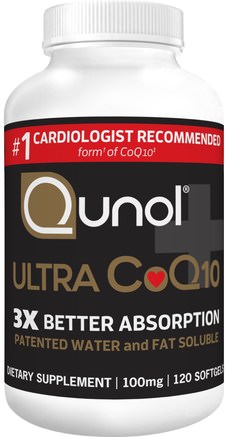 Ultra CoQ10, 100 mg, 120 Softgels by Qunol-Kosttillskott, Koenzym Q10, Coq10