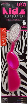 Kidz Toothbrush, Very Soft, 6yrs+. Right Hand, Pink, 1 Toothbrush by RADIUS-Bad, Skönhet, Oral Tandvård, Tandborstar