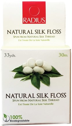 Natural Silk Floss, 33 yds (30 m) by RADIUS-Bad, Skönhet, Muntlig Tandvård, Radionfloss, Tandtråd
