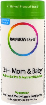 35+ Mom & Baby, 60 Tablets by Rainbow Light-Vitaminer, Prenatala Multivitaminer