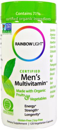 Certified Mens Multivitamin, 120 Veggie Caps by Rainbow Light-Vitaminer, Män Multivitaminer