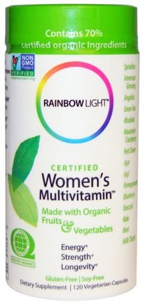Certified Womens Multivitamin, 120 Veggie Caps by Rainbow Light-Vitaminer, Kvinnor Multivitaminer