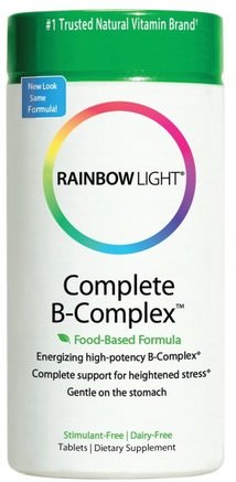 Complete B-Complex, Food Based Formula, 90 Tablets by Rainbow Light-Vitaminer, Vitamin B-Komplex, Vitamin B