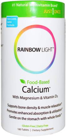 Just Once, Food-Based Calcium, 180 Tablets by Rainbow Light-Kosttillskott, Mineraler, Kalcium Och Magnesium