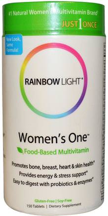 Just Once, Womens One, Food-Based Multivitamin, 150 Tablets by Rainbow Light-Vitaminer, Kvinnor Multivitaminer, Kvinnor