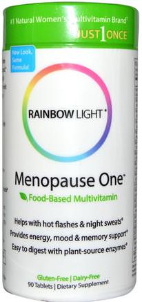 Menopause One, Food-Based Multivitamin, 90 Tablets by Rainbow Light-Hälsa, Kvinnor, Klimakteriet