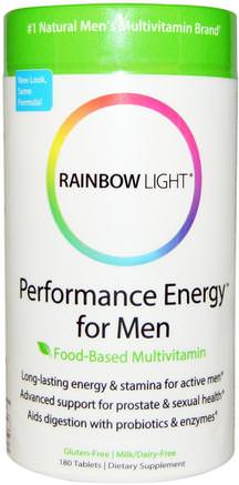 Performance Energy for Men, Food-Based Multivitamin, 180 Tablets by Rainbow Light-Hälsa, Energi, Vitaminer, Män Multivitaminer