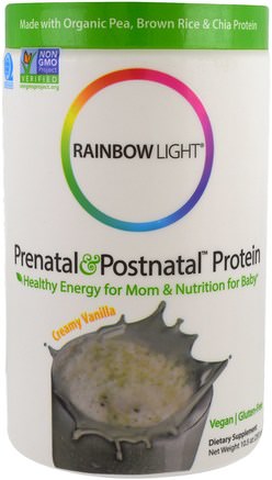 Prenatal & Postnatal Protein, Creamy Vanilla, 10.5 oz (297 g) by Rainbow Light-Kosttillskott, Protein