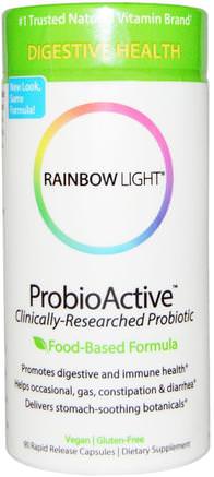 ProbioActive, Food-Based Formula, 90 Rapid Release Capsules by Rainbow Light-Kosttillskott, Enzymer, Probiotika