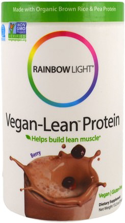 Vegan-Lean Protein, Berry, 13.2 oz (374 g) by Rainbow Light-Kosttillskott, Protein