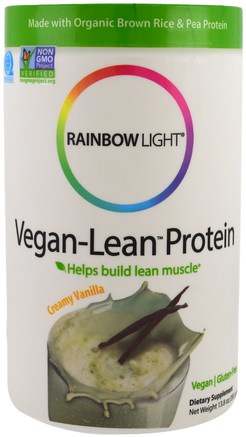 Vegan-Lean Protein, Creamy Vanilla, 13.8 oz (391 g) by Rainbow Light-Kosttillskott, Protein