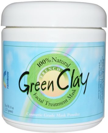 French Green Clay, Facial Treatment Mask Powder, 8 oz (225 g) by Rainbow Research-Bad, Skönhet, Detox, Lera