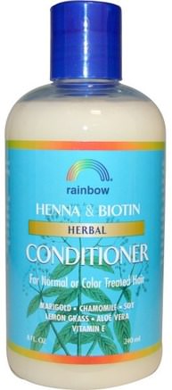 Henna & Biotin Herbal Conditioner, 8 fl oz (240 ml) by Rainbow Research-Bad, Skönhet, Balsam, Hår, Hårbotten, Schampo, Balsam