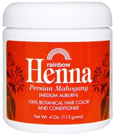 Henna, Hair Color and Conditioner, Mahogany (Medium Auburn), 4 oz (113 g) by Rainbow Research-Bad, Skönhet, Hår, Hårbotten, Hårfärg, Hårvård