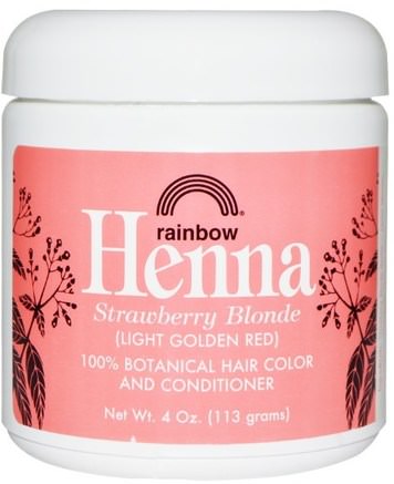 Henna, Hair Color and Conditioner, Strawberry Blonde (Light Golden Red), 4 oz (113 g) by Rainbow Research-Bad, Skönhet, Hår, Hårbotten, Hårfärg, Hårvård