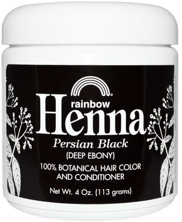 Henna, Hair Color & Conditioner, Black (Deep Ebony), 4 oz (113 g) by Rainbow Research-Bad, Skönhet, Hår, Hårbotten, Hårfärg, Hårvård