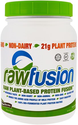 Raw Plant-Based Protein Fusion, Natural Chocolate, 32.8 oz (931 g) by Raw Fusion-Kosttillskott, Protein