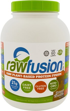 Raw Plant-Based Protein Fusion, Natural Chocolate, 6.56 oz (1861.8 g) by Raw Fusion-Kosttillskott, Protein