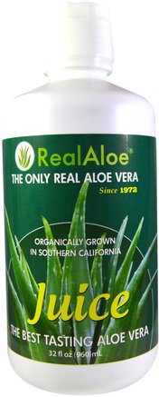 32 fl oz (960 ml) by Real Aloe Aloe Vera Juice-Kosttillskott, Aloe Vera, Aloe Vera Flytande