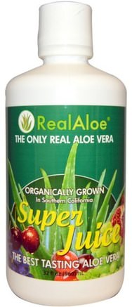 32 fl oz (960 ml) by Real Aloe Aloe Vera Super Juice-Kosttillskott, Aloe Vera, Aloe Vera Flytande