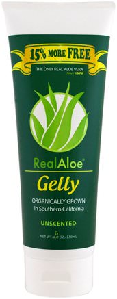Unscented, 8 oz (230 ml) by Real Aloe Gelly-Bad, Skönhet, Aloe Vera Lotion Kräm Gel