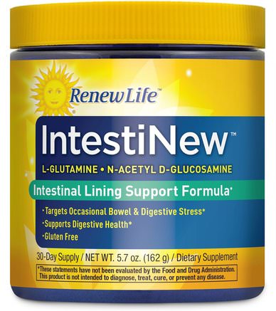 IntestiNew, Intestinal Lining Support Formula, 5.7 oz (162 g) by Renew Life-Hälsa, Irritabel Tarmstöd, Halsbränna Och Gärd, Halsbränna