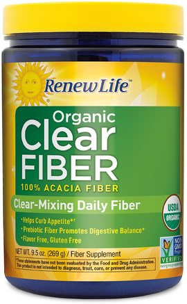 Organic Clear Fiber, Flavor Free, 9.5 oz (269 g) by Renew Life-Kosttillskott, Fiber, Detox