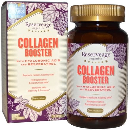 Collagen Booster, 120 Capsules by ReserveAge Nutrition-Hälsa, Ben, Osteoporos, Kollagen Typ Ii, Anti-Åldrande