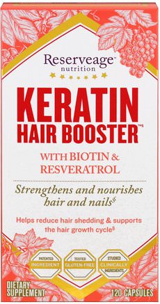 Keratin Hair Booster, 120 Capsules by ReserveAge Nutrition-Bad, Skönhet, Hår, Hårbotten