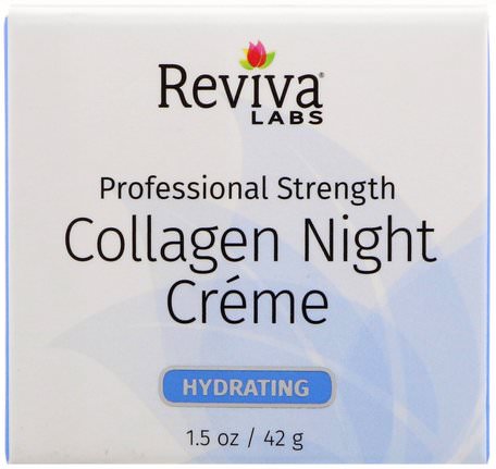 Collagen Night Creme, 1.5 oz (42 g) by Reviva Labs-Hälsa, Ben, Osteoporos, Kollagen, Skönhet, Ansiktsvård, Krämer Lotioner, Serum