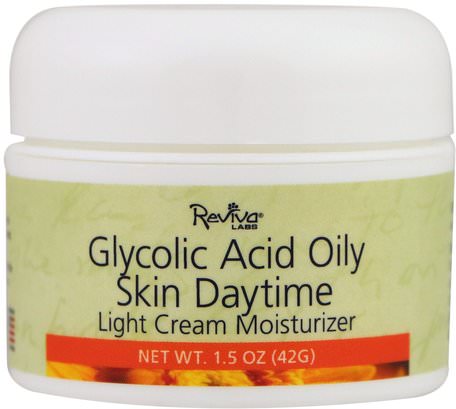 Glycolic Acid Oily Skin, Daytime, 1.5 oz (42 g) by Reviva Labs-Skönhet, Ansiktsvård, Krämer Lotioner, Serum, Hälsa, Akne, Hud Typ Akne Benägen Hud