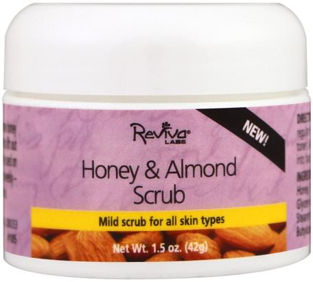 Honey & Almond Scrub, 1.5 oz (42 g) by Reviva Labs-Skönhet, Ansiktsvård, Ansiktsrengöring