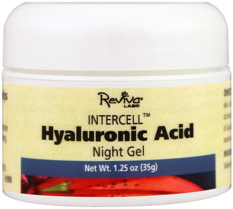 InterCell, Hyaluronic Acid Night Gel, 1.25 oz (35 g) by Reviva Labs-Skönhet, Ansiktsvård, Krämer Lotioner, Serum, Hälsa, Hud, Nattkrämer