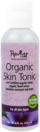 Organic Skin Tonic, 4 fl oz (118 ml) by Reviva Labs-Skönhet, Ansiktsvård, Ansikts Toner