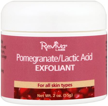 Pomegranate/Lactic Acid, Exfoliant, 2 oz (55 g) by Reviva Labs-Skönhet, Ansiktsvård, Ansiktsrengöring